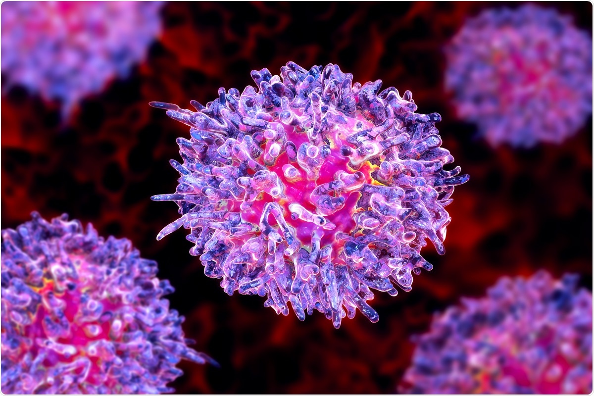 Hairy cell leukemia, 3D illustration. Image Credit: Kateryna Kon / Shutterstock