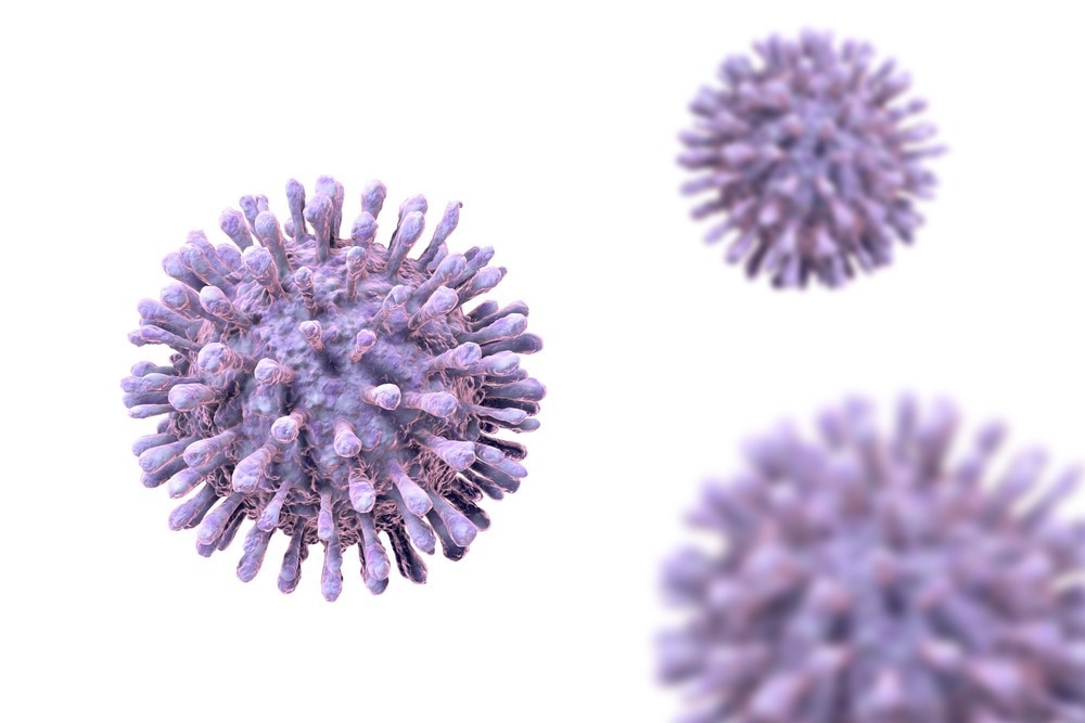 HIV, AIDS virus, 3D illustration. Human immunodeficiency virus, close-up view